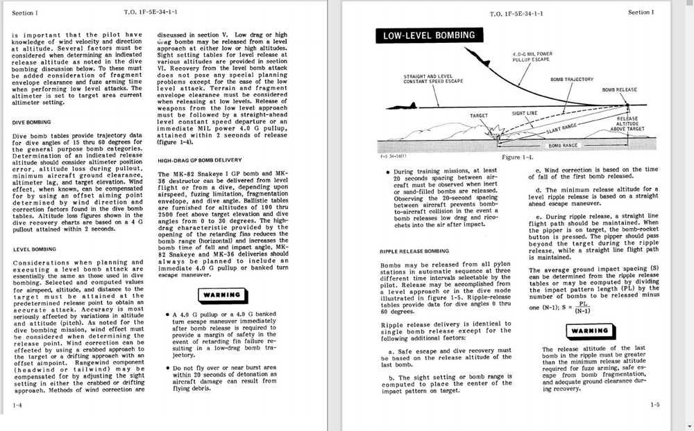 F-5 Weapon Delivery Manual Pages 1-4 and 1-5.png