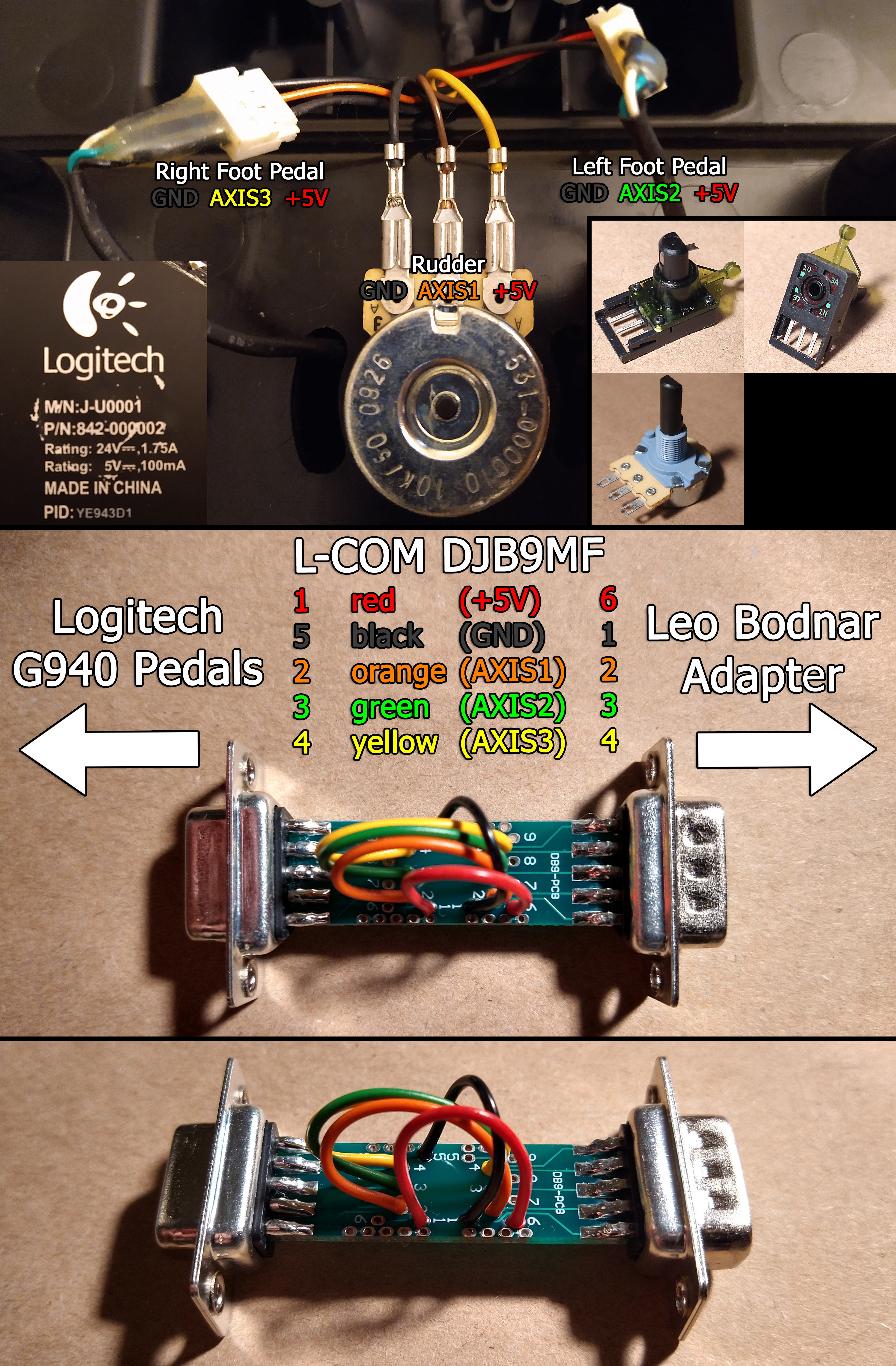 G940 Pedals to USB - PC Hardware and Related Software - ED Forums