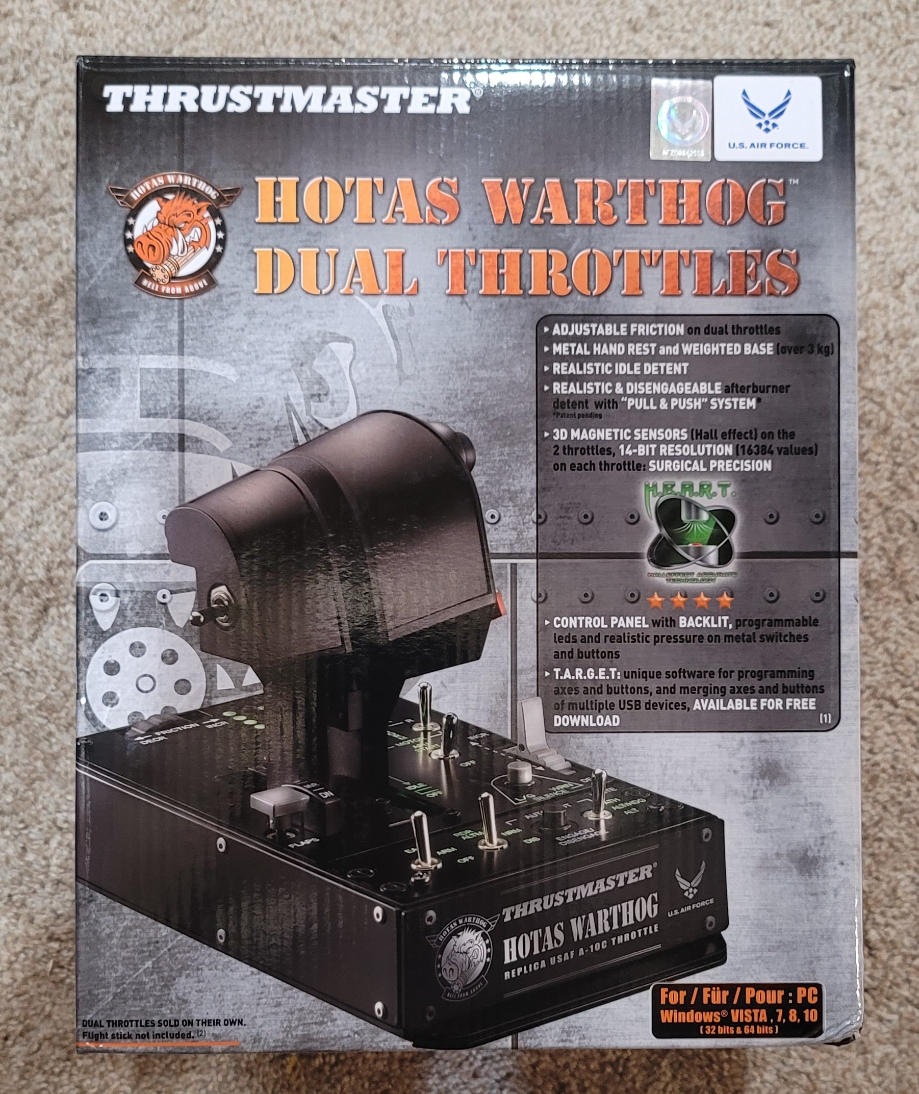  Thrustmaster HOTAS Warthog Flight Stick, Throttle and