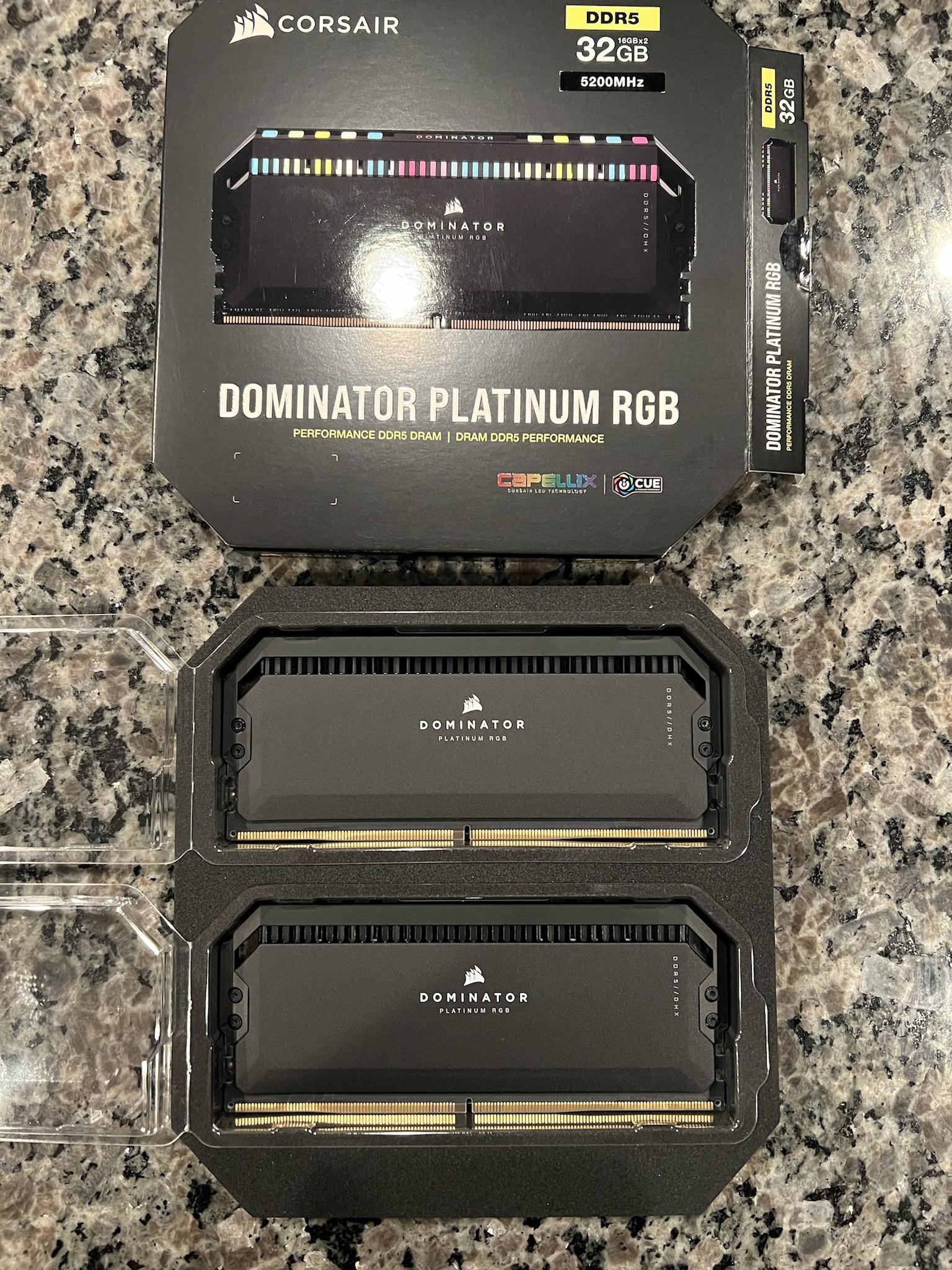 Corsair Dominator DDR5 32GB (2x16) 5200 C38 Kit - For Sale - ED Forums