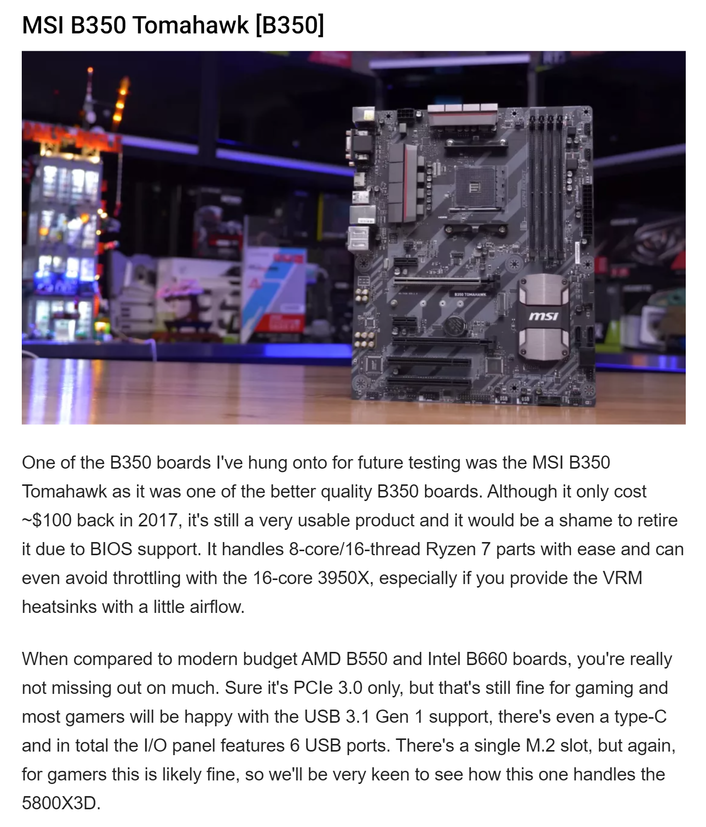 5800x3d on a MSI B350 Tomahawk - PC Hardware and Related Software - ED  Forums
