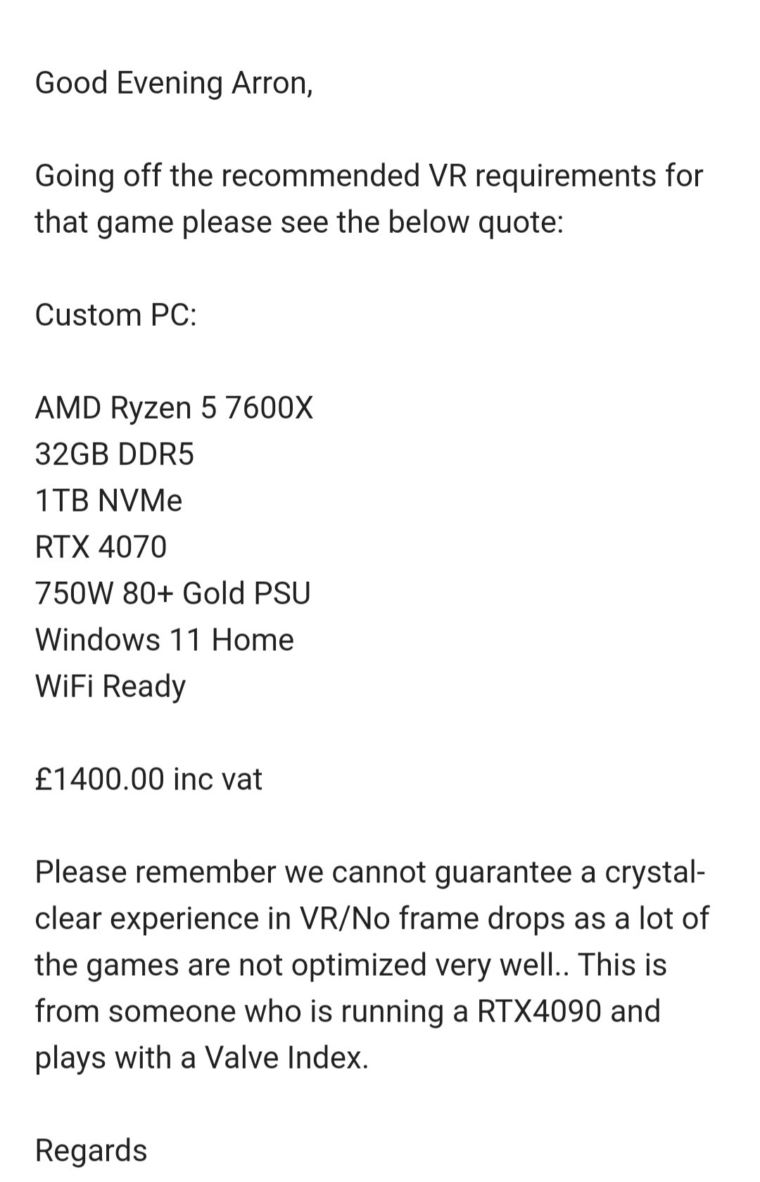 Dcs vr cheap pc build